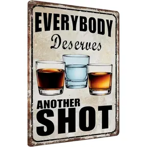 Funny Bar Metal Sign – Vintage Tin Wall Decor for Man Cave, Garage, Pub, or Home Bar – Humor Shot-Themed Decoration, 8x12 Inches