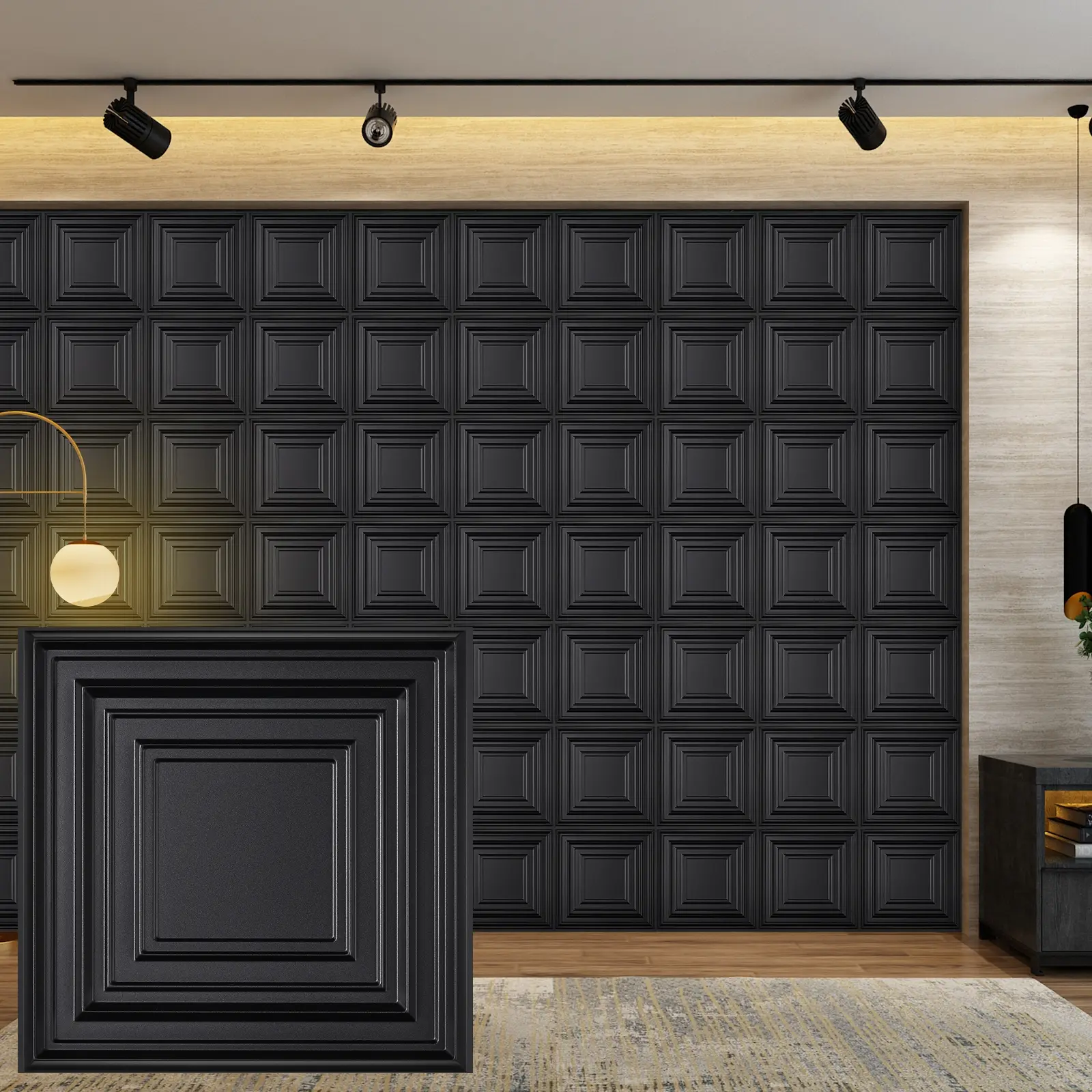 Aadesh PVC Plastic 3D Decorative Wall Panels, Waterproof and Fire-Resistant, 11.8x11.8 Inches, Ideal for Living Rooms, Bedrooms, Hotels, Offices, Grid Wall Panels, Wall Board Panel