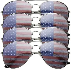 Aviator USA Flag Sunglasses American Patriotic United States Stars Stripes New