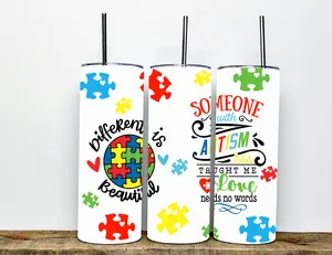 Different Is Beautiful Tumbler, Autism Tumbler, Autism Awareness Tumbler, Autism Tumbler With Straw, Autism Awareness Month Tumbler