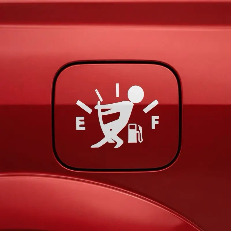 Gas Tank Empty to Full Funny Car Decal | Humor Vinyl Sticker | Bold Car Window Sticker | Funny Decal for Cars Trucks Dashboards Toolboxes | Mechanic Gift Sticker | Permanent Vinyl | 5x5"