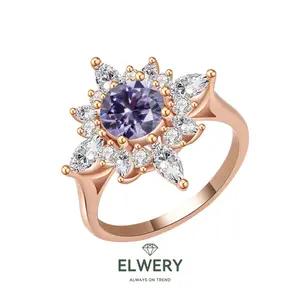 【R-089 | Golden Glory】2CT Synthetic Moissanite Rings Jewelry