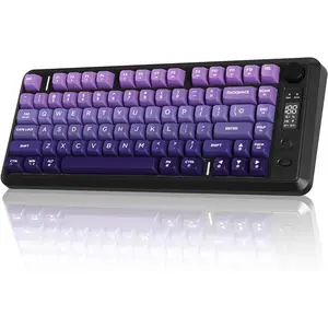 M75  Gaming Keyboard Mechanical Feel Membrane with Knob & OLED Display /2.4Ghz Rainbow Backlit Gradient PBT Keycaps 2000mAH  Anti-Ghosting-