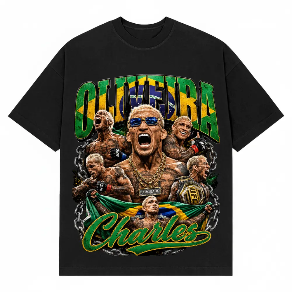 Unisex [  Sale Up To 50%] Charles Oliveira V2 Vintage UFC Graphic T-Shirt, Do Bronx MMA Fighter Tee, UFC Champion Shirt, Charles Oliveira Fan Tee, Lightweight Legend T-Shirt, Gift for MMA Fans