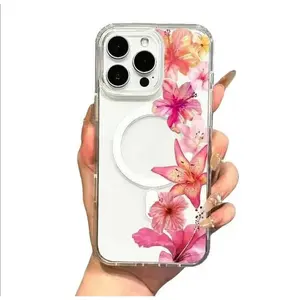 Girly Magnetic Case for iPhone11/12/13/14/15/16/promax, floral arrangement MagSafe Ready, Slim Fit, Drop-Proof |   Perfect for Soft Girl Aesthetic,Exquisite gift for girlfriend
