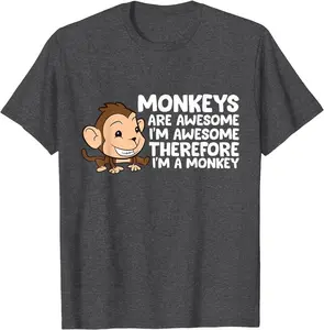 Monkeys Are Awesome Awesome Therefore I'm A Monkey T-Shirt Sweatshirt, Hoodie, Comfort Colors