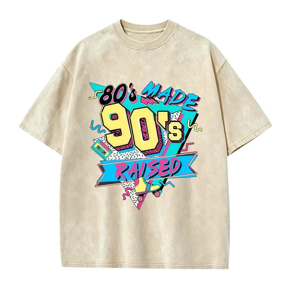Men's Cotton Short-Sleeve Casual Sports Top - 80s-Inspired 90s Vintage Style Tee, Breathable Fabric