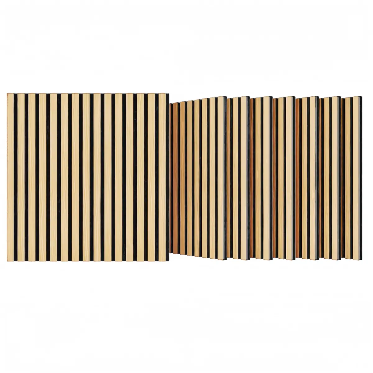 8-Pack Premium Oak Wood Acoustic Panels, 3D Groove Sound-Absorbing Wooden Strip Boards, High-Density Noise-Reducing Sound Damping Decorative Wall & Ceiling Set Pack for Decorating Living Room, Home Office Studio