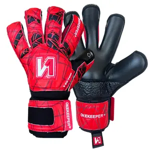 ONEKEEPER Vector Evolution Red Fingersave Ready Unisex Goalkeeper Gloves with German Robusto Latex for Enhanced Grip and Durable Material (Spines Sold Separately)