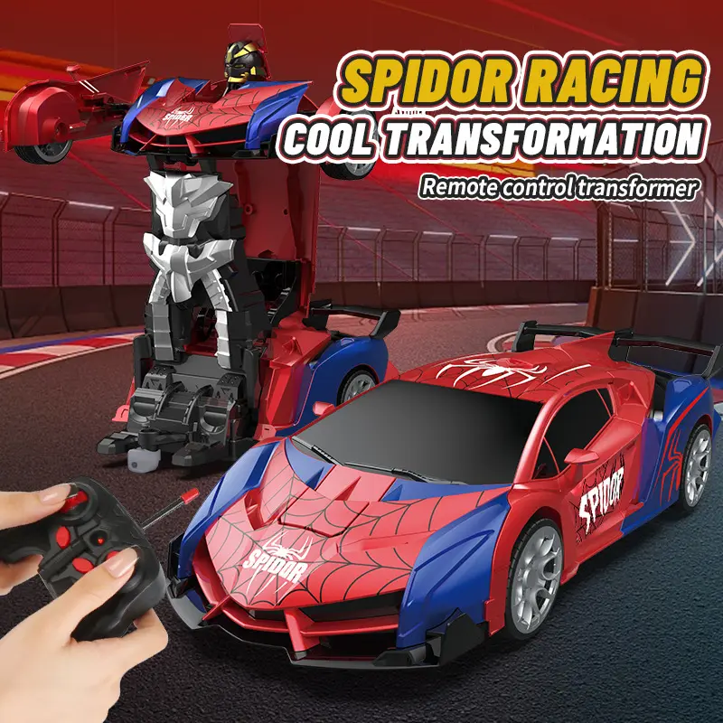 G14 2.4G Remote Control Transforming Car 1:18 | One-Key Spider Robot RC Car | Electric Deformation Toy Vehicle for Kids