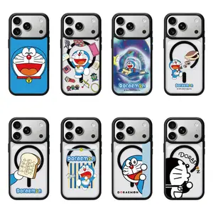 【Black Frame Transparent Magnetic Case】Doraemon II Phone Case iPhone17ProMax MagSafe Phone Case 16Pro Shockproof Case Compatible with iPhone15/14/13/12