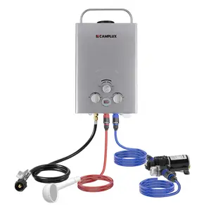 CAMPLUX Outdoor Tankless Water Heater 41,000 BTU, 1.58 GPM Portable Propane Water Heater With Pump Kit  for Camping, RV, Cabins
