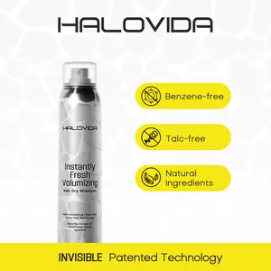 HALOVIDA INSTANT FRESH VOLUME BOOST HAIR DRY SHAMPOO 5.07 FL.OZ. Natural Cleanser, Absorbs Oil,Clean,Invisible & Quick-Dispersing