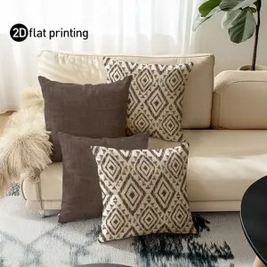 Low Saturation Solid Color Pillow Covers 4pcs, Invisible Zip Closure, Home Decor, Sofa Living Room Bedroom