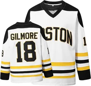 Summervibes Happy Gilmore #18 Jersey Boston Adam Sandler 1996 Movie Ice Hockey Jersey Stitched S-XXXL, 90S Hip Hop Clothing for Party Casual Sportswear Athletic Shirts Christmas gifts UglySweater