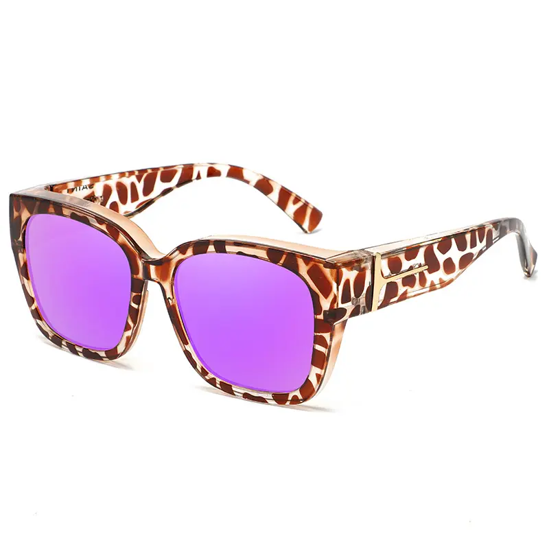 Tortoiseshell Frame, Purple Coated Lenses