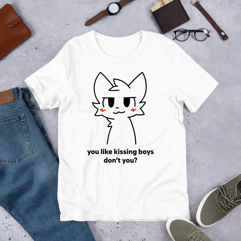 Boykisser Meme, Funny Furry Meme Shirt, Femboy Shirt, Bisexual LGBTQ Pride, Weeb Shirt, Waifu Shirt, Fursona, Transgender, Kissing Boys
