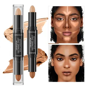 2-In-1 Contour & Highlight Stick, Natural Matte Effect, Long-Lasting Concealer Bar for Blemishes and Dark Circles, Daily Use Makeup Tool, Highlighter Stick