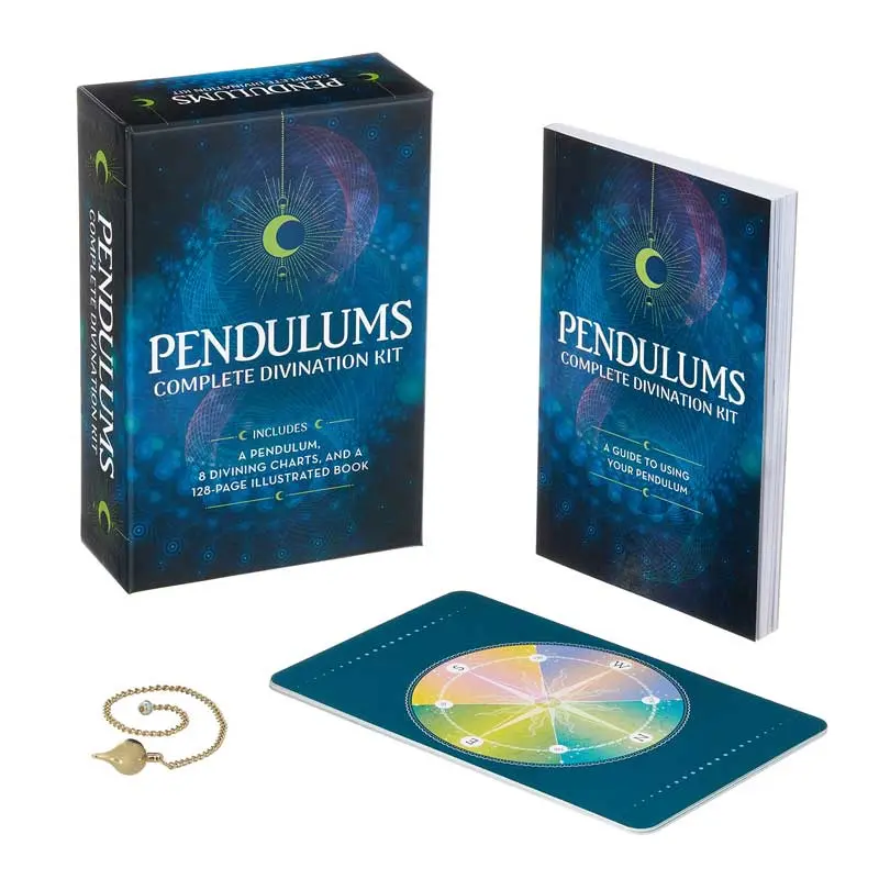 Pendulums Complete Divination Kit — Crystal Dowsing Set with Guidebook