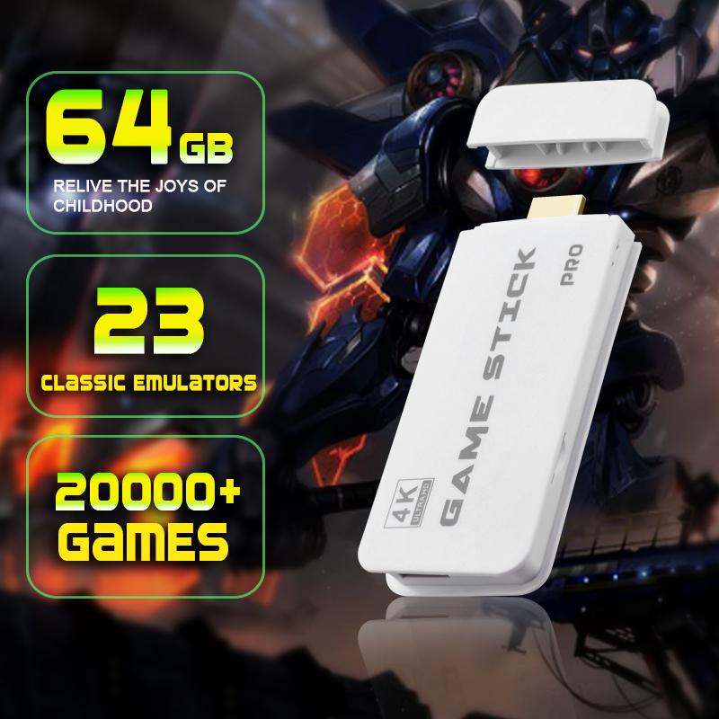 Mass Games Retro Game Console with 20000+ Built-in Games 19 Emulators 2 Wireless Controllers 4K Output & 64GB SD Card Perfect for Kids & Adults - Portable Gaming System,TikTokShopBlackFriday