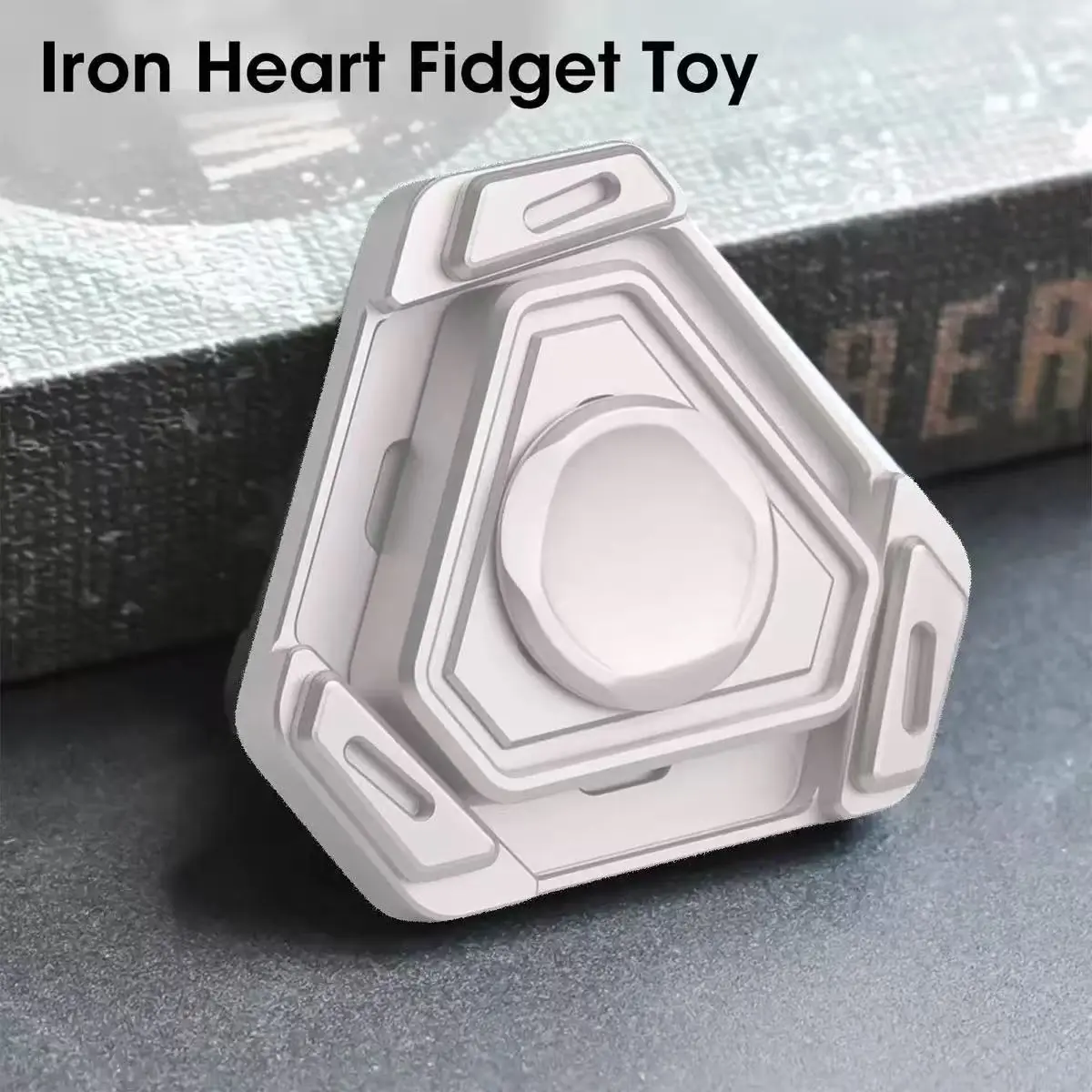 Alloy Heart Magnetic Fidget Toy，Double triangle rotating design，Prime for Autism Sensory ADHD Anxiety Stress Reduce Figet Spiner
