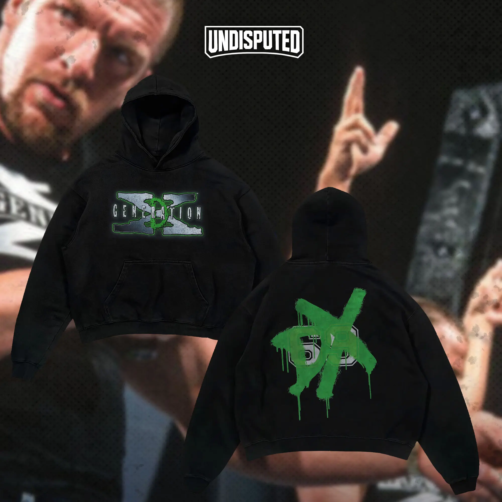 UNDISPUTED D Generation X 69 Heavy Cotton Shirt WWE Hoodie DX Tshirt Hoodie Zip Up Hoodie Jacket Wrestling Fan Apparel Menswear Direct-to-garment Breathable Printing