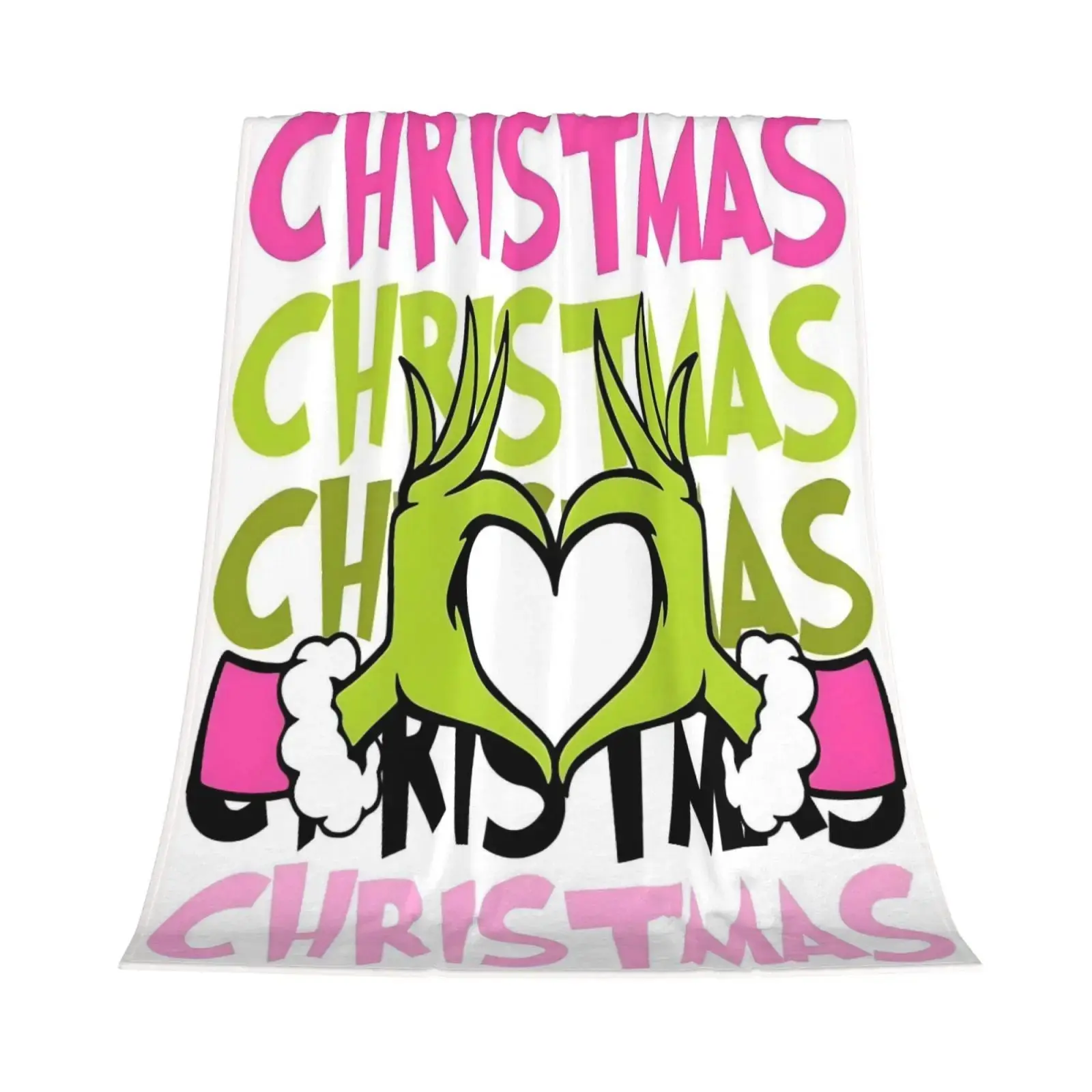 Anime Christmas Blanket Cozy Green Christmas Tree Flannel Throw Blanket - Soft, Warm & Versatile for Couch, Office, Bed, Camping  All-Season Gift Idea