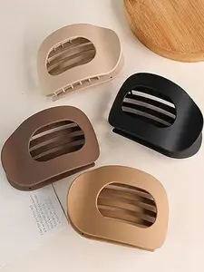 4Pcs Matte Oval Hair Claw Clips for Thick Hair, Non-Slip Strong Hold Large Hair Clips for Women, Minimalist French Design Hair Accessories for Daily Use, Perfect for Half-Up Hairstyles & Lazy Days, Flat Claw Clips.