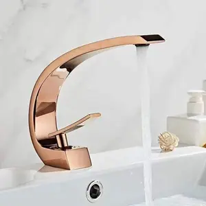 Rose Gold White Bathroom Faucet