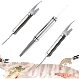 3 PCS 5 In 1 Multifunctional Shrimp Peeler Shrimp Line Fish Maw Knife Shrimp Deveiner Cleaner Tool
