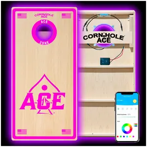 ACE Zone - Pink Cornhole Board Set | Professional with Pro Light Kit