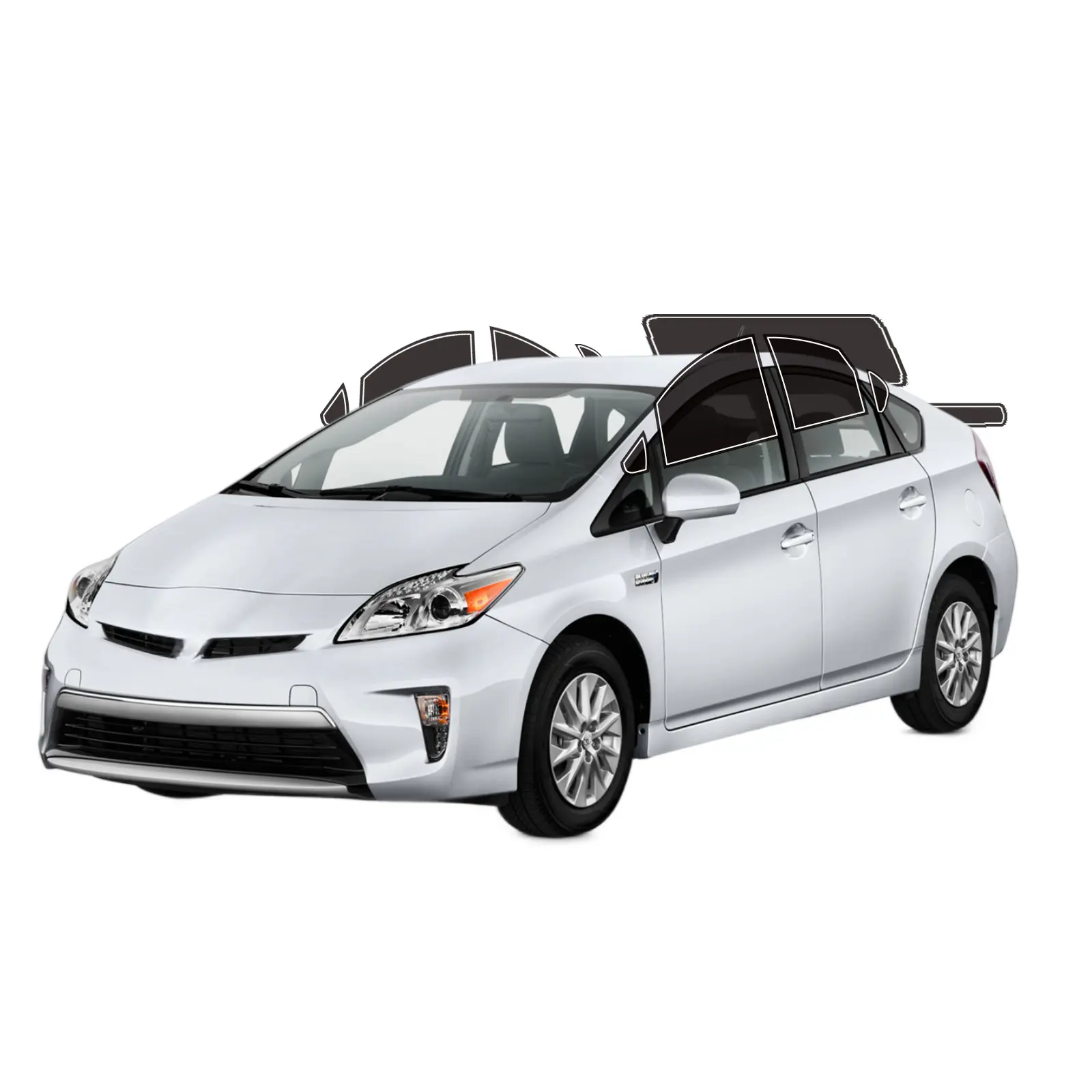 Precut Car Window Film Kit for Toyota Prius 2010-2015, 2Ply Precut Tint Window Films & Solar Protection, Anti-Shatter, UV Block, Privacy Shield, Easy Install, No Trimming Needed, Heat & Glare Reduce