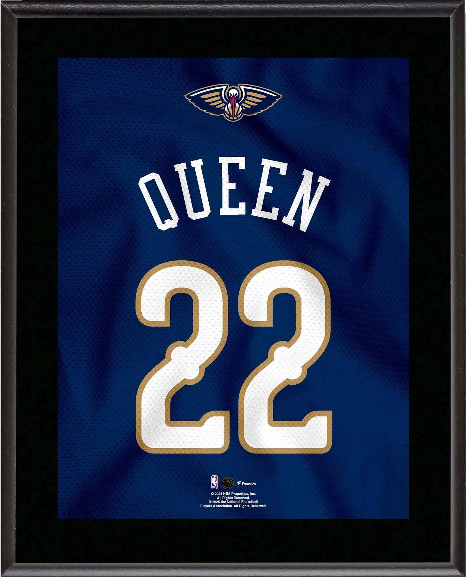 Derik Queen New Orleans Pelicans 10.5" x 13" Jersey Number Sublimated Player Plaque
