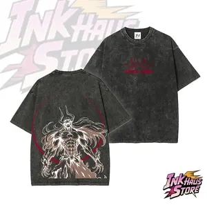 Ichigo Kurosaki's "Complete Hollowfication" (also known as Vasto Lorde form) from the anime/manga series *Bleach* -- Short Sleeve Cotton Unisex Retro Wash Tee