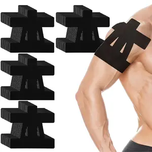 Kinesiology Tape Precut - 40 Strips | Elastic Cotton Athletic Tape for Joints Support & Muscle Pain Relief- 8.27inch x 8.66inch | Hypoallergenic & Waterproof Tape for Ankle Knees Running Any Activity(Black)