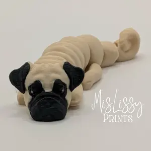 Pug Flexi 3D Print Dog