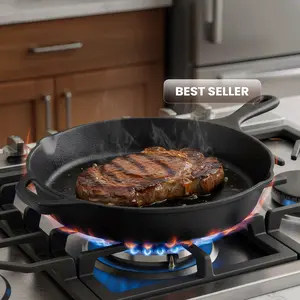Utopia Kitchen Pre-Seasoned Cast Iron Pan 12” – Heavy Duty Frying Skillet, Multipurpose