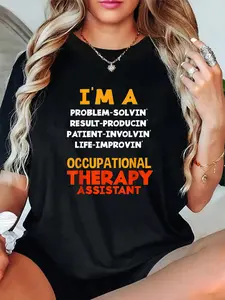100% Cotton Unisex OTA Occupational Therapy Assistant Occupational Therapist T-Shirt -Short Sleeve T-Shirt Women's Men's Graphic Tee Causal Tops 3