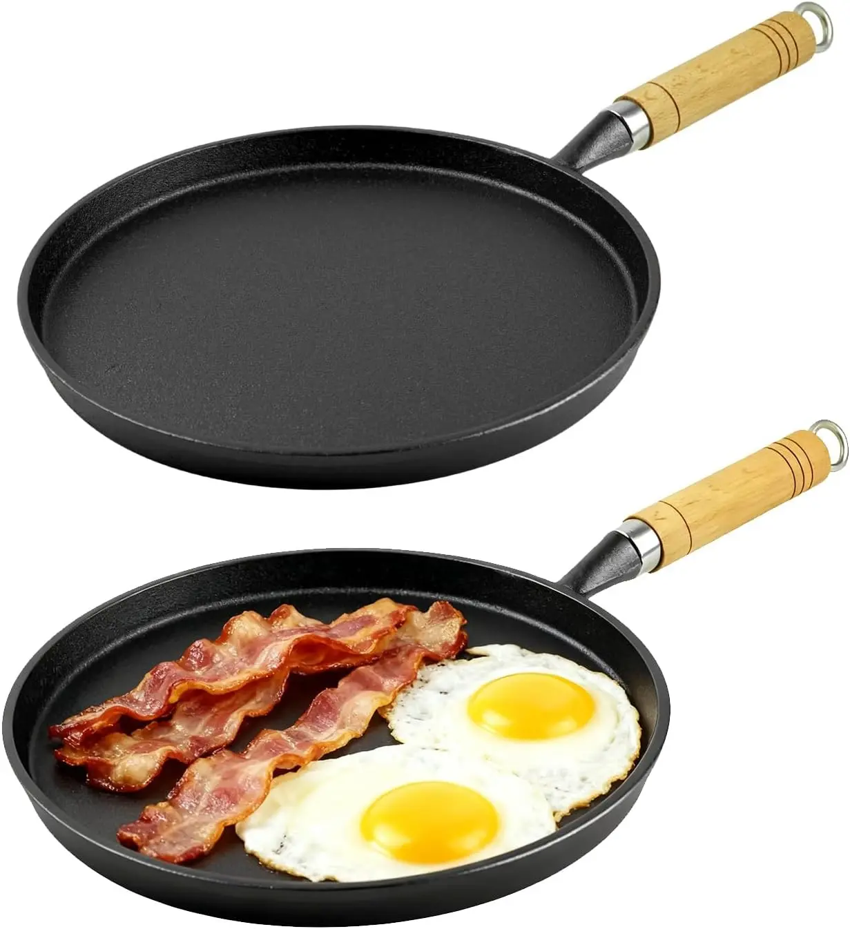 Pre Seasoned Cast Iron Tortilla Pan & Comal - 11.57" x 10.23" Smooth Surface Cookware for Tortillas, Dosas, Pancakes - Versatile Skillet & Griddle for Home Kitchen Use