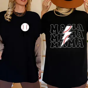 Mama Baseball Lightning Bolt Shirt, Baseball Mom Shirt Baseball Mama Shirt, Trendy Funny Baseball Retro Shirt