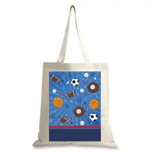 Lillian Vernon Kids All Sports Canvas Tote - 15" x 16"H Cotton Tote Handbag