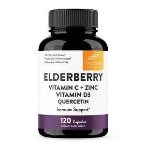 【Sandhus】Elderberry for Immune Support, Vitamin C, Zinc, Quercetin & D3, Healthcare Dietary Supplement