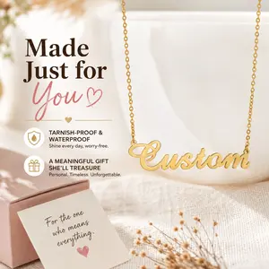 Women's Custom Name Stainless Steel Necklace - Multi-Name Family Pendant, Tarnish-Proof Waterproof Memorial Keepsake, Gold Silver Rose Gold Jewelry, Sentimental Mother's Day Gift, Calming Vibes Daily Accessory, Custom Name Necklace