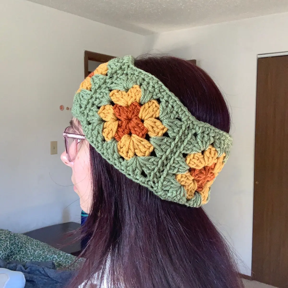 Crochet granny square headband