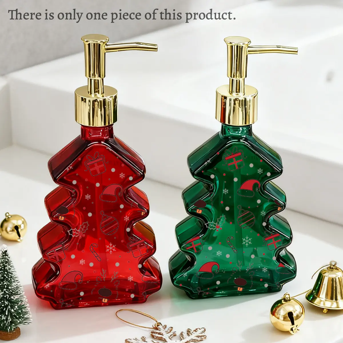 1pc Refillable Shampoo Bottle Dispenser with Hand Pump Festive Christmas Design, Perfect for Bathroom, Kitchen, And Travel Suitable for Liquid Soap, Hand Soap, And More Creative Lotion Bottle Set, Bathroom Decor and Accessories