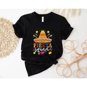 Cinco de Mayo Fiesta Squad T-Shirt, Mexican Party Graphic Tee, Funny Crew Shirt, Unisex Cotton Top, Group Outfit Streetwear