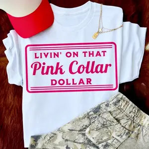Pink Collar Dollar Hot Pink shirt, vintage western graphic tees, western outfits women, women's graphic tees clothes, western clothing, cowgirl outfits stuff, country concert outfits, western tops clothes
