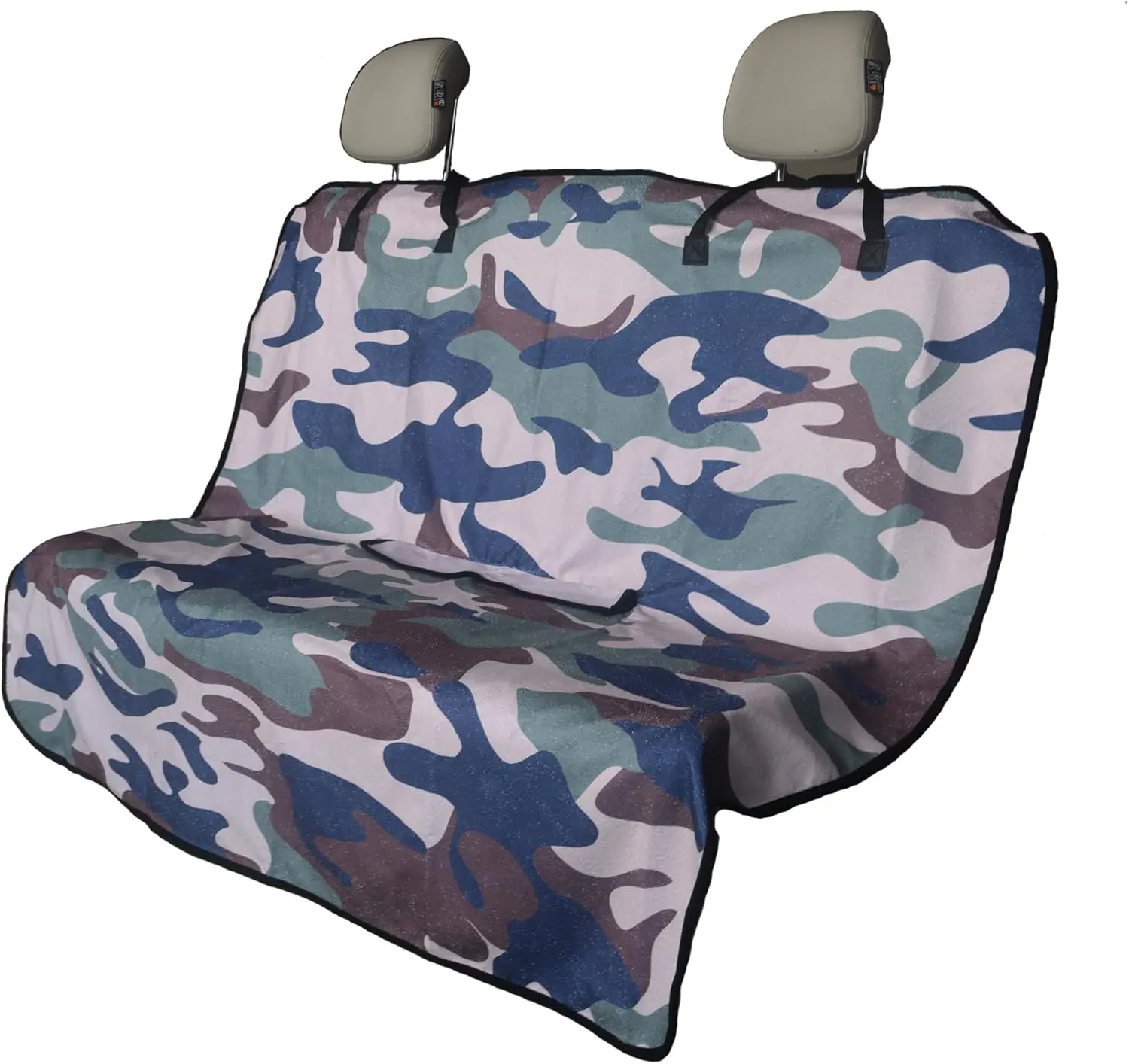 Back Seat Cover for Car Trucks Van SUV Jeep,Waterproof Rear Bench Towel Seat Covers for Dogs and Kids,Automotive Backseat Protector (Camouflage)