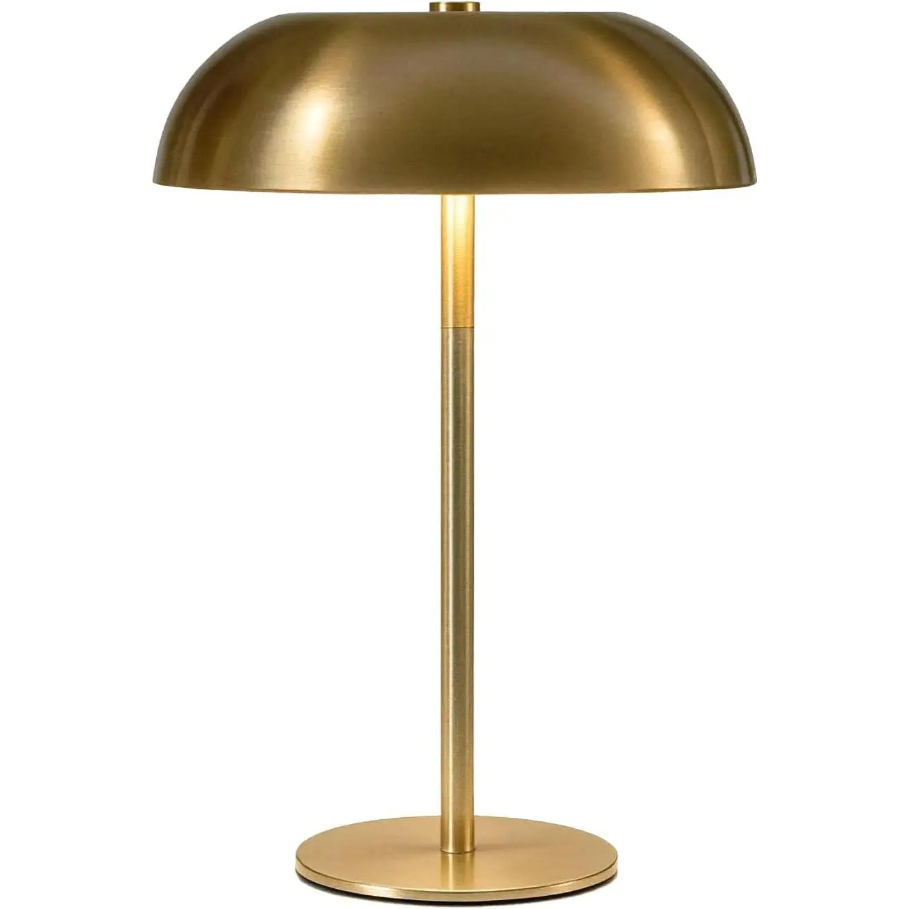 Portable LED Mushroom Table Lamp, Cordless Gold Table Lamp with 3 Color Stepless Dimming, Touch Control, Adjustable Height, Touch Lamp for Nightstand, Bedroom, Coffee Table, Bar, Restaurant, Wedding