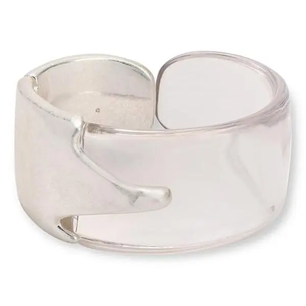 MarlaWynne Molten Metal Clear Resin Hinged Bangle Bracelet
